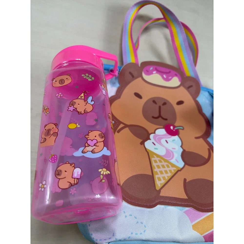 Hot Focus Capybara Lunch Essentials Set Insulated Bag Water Bottle Ice Pack NEW